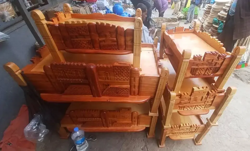 LALIBELA & Other Shapes Hand Carved Wood Coffee REKEBOT