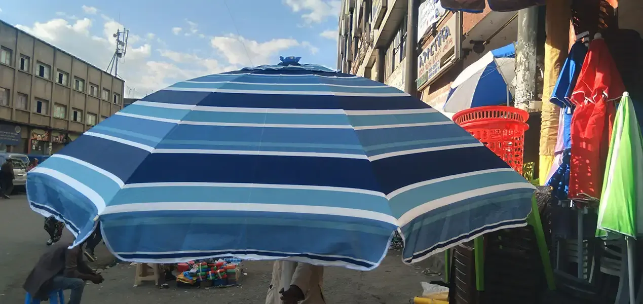 2m Single Layer Random Pattern Printed Cafe Umbrella | Table Umbrella