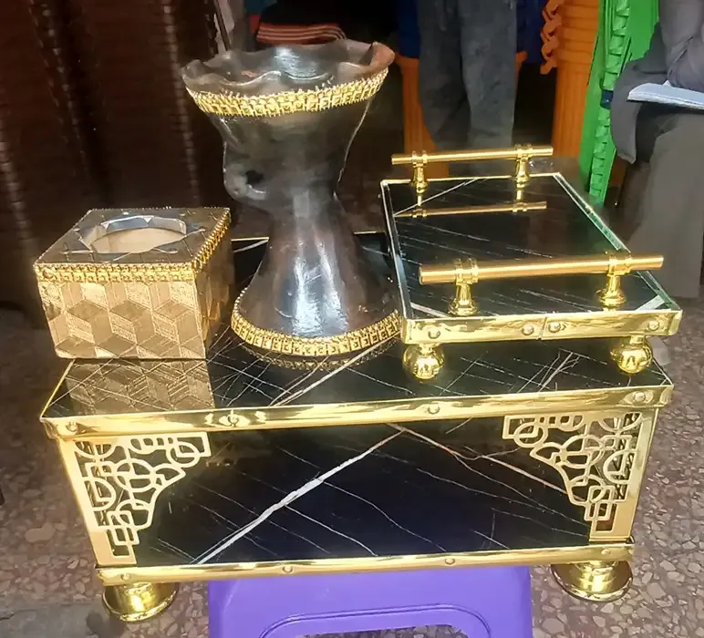 Golden Black Open Side Rekebot | ወርቃማ ረከቦት
