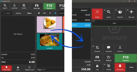 Visual & Standard Aronium Layouts with switch icon